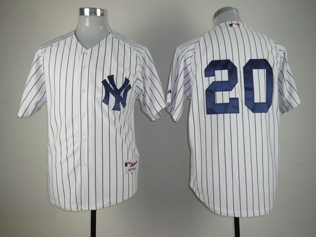 Men New York Yankees #20 No name White MLB Jerseys->new york yankees->MLB Jersey